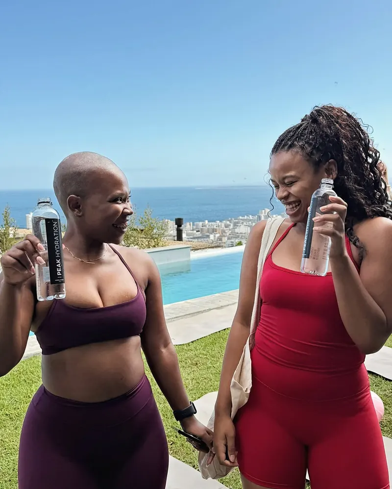 Post-workout by the pool with Peak Hydration